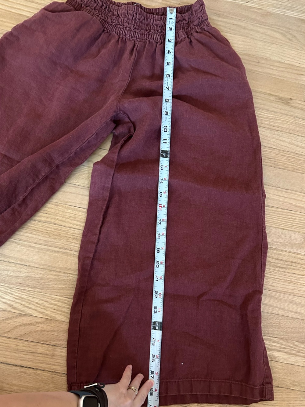 Anthropologie Wide-Leg Linen Blend Pants in Plum - Picture 7 of 7